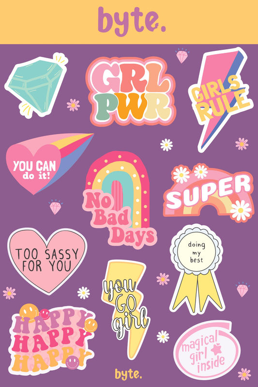 GRL POWER Themed Stickers