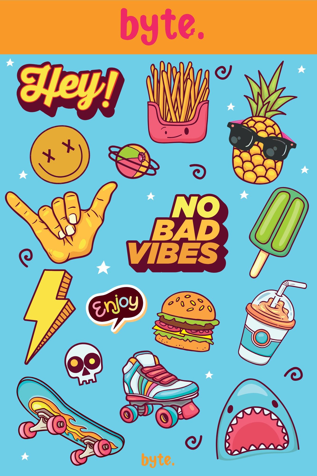 Chill Vibes Themed Stickers