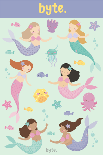 Mermaid Themed Stickers
