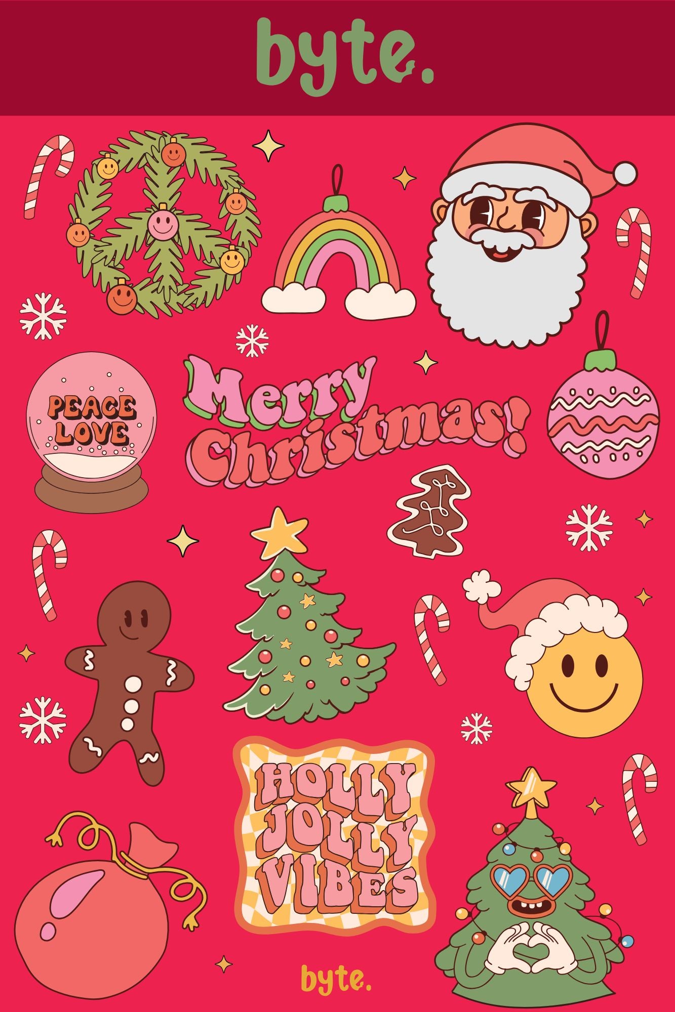 Christmas Cheer Themed Stickers
