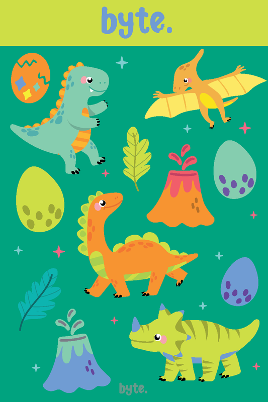 Roaring Dinosaurs Themed Stickers