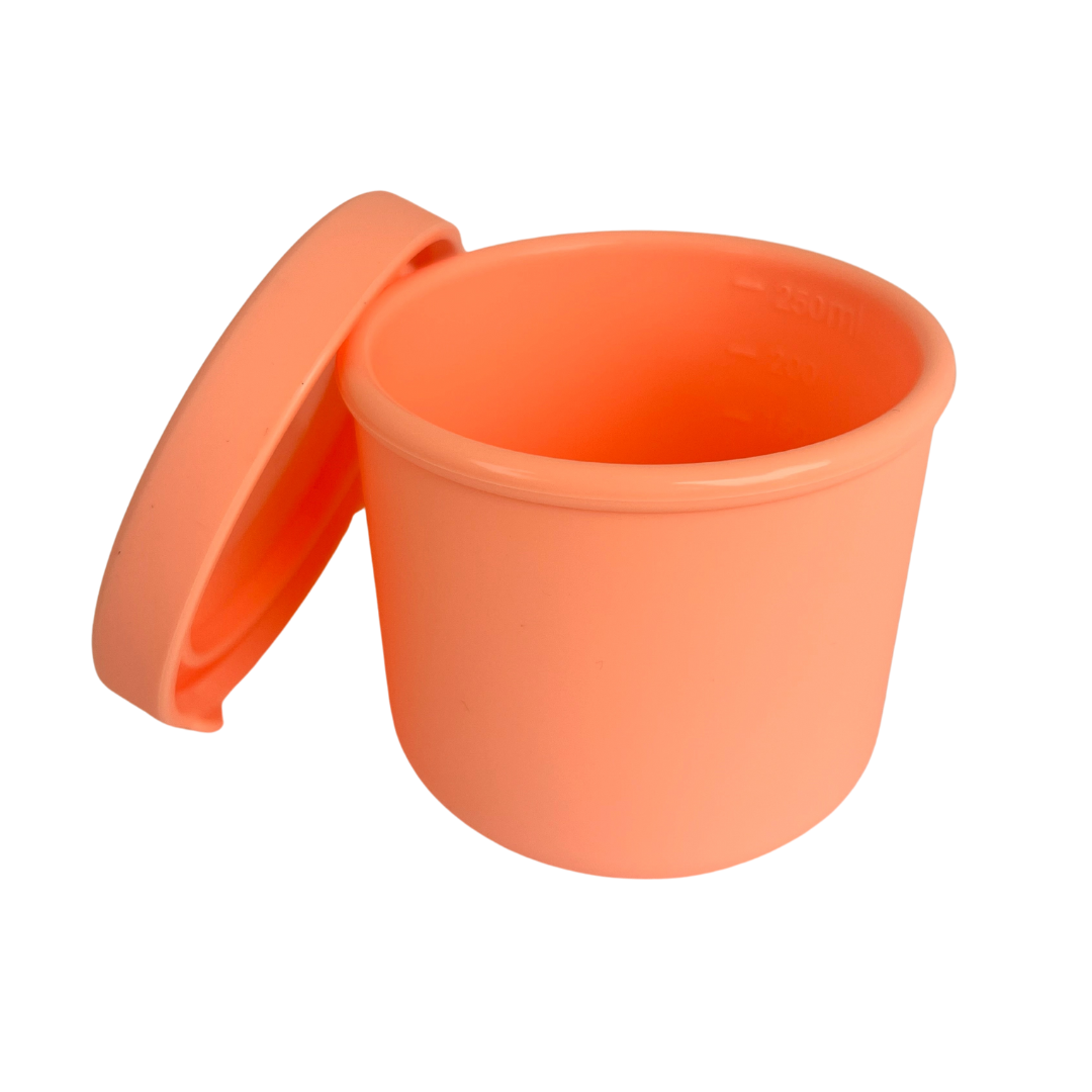 Circular Silicone Snack Pot - Peach