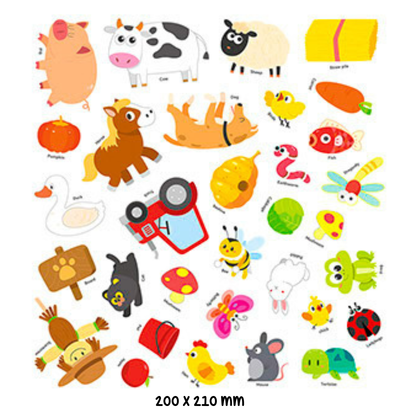 Farm Animals Jelly Stickers