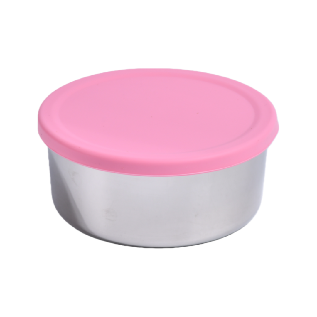 Mighty Titan Circular Stainless Steel Container - Pink