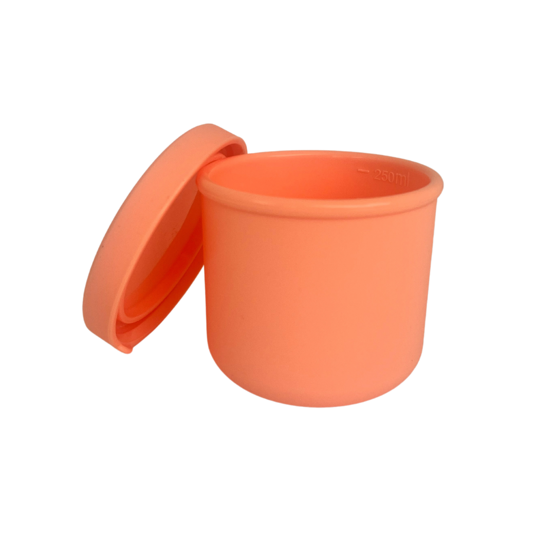 Circular Silicone Snack Pot - Peach