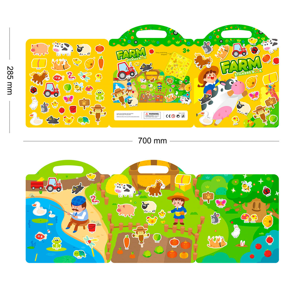 Farm Animals Jelly Stickers
