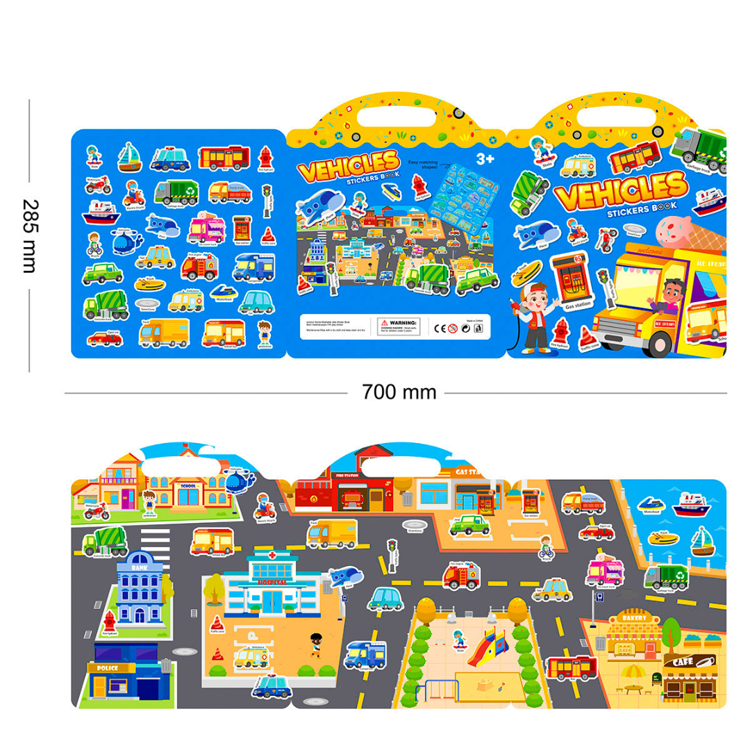 Vehicles Jelly Stickers