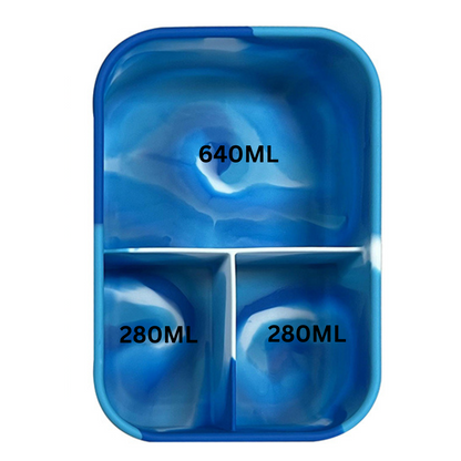 Blue Tie Dye Silicone Bento Lunchbox