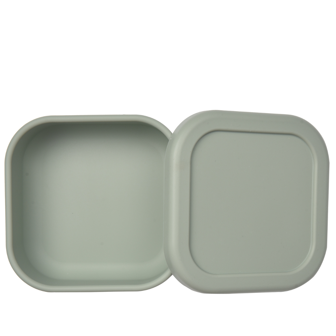 Square Silicone Container - Olive Green