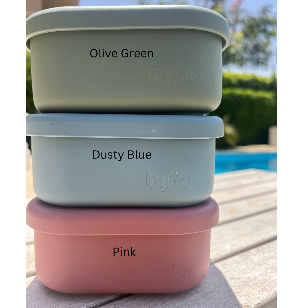 Square Silicone Container - Dusty Blue