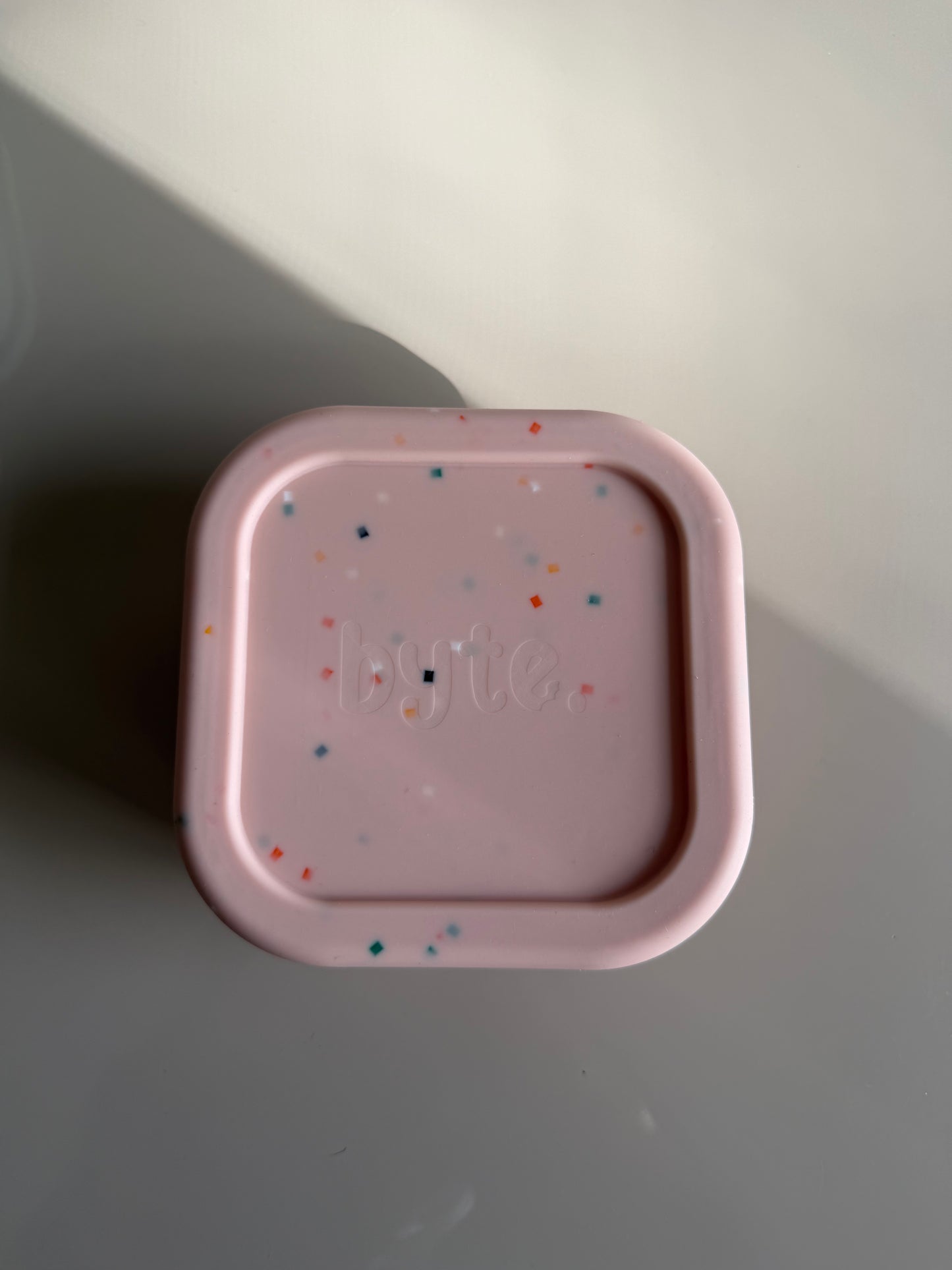 Speckled Square Silicone Container - Dusty Pink